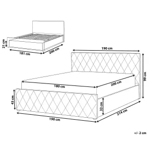 Faux Leather EU Super King Size Ottoman Bed Taupe ROCHEFORT