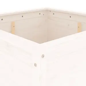 Berkfield Garden Planter White 82.5x82.5x78 cm Solid Wood Pine