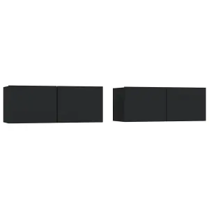 Berkfield TV Cabinets 2 pcs Black 80x30x30 cm Engineered Wood