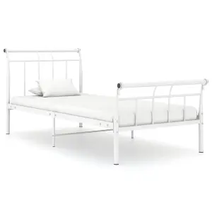 Berkfield Bed Frame White Metal 100x200 cm