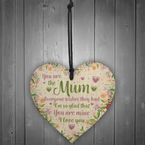 Red Ocean Gifts For Mum Mummy Wooden Hanging Heart Plaque Mum Birthday Gifts Mothers Day Gifts From Daughter Son