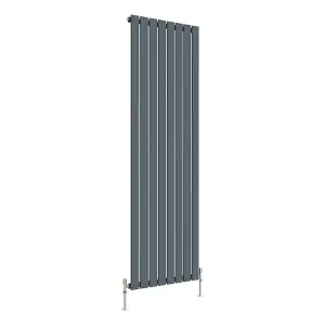 Vertical Anthracite Single Flat Panel Radiator (H) 1800 mm x (W) 544 mm, 4372 BTU.