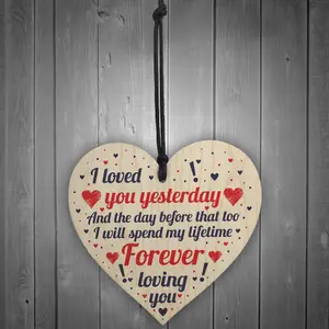 Red Ocean Love You Plaque Anniversary Gift For Boyfriend Valentines Gift For Wife Girlfriend Husband Keepsake Plaque