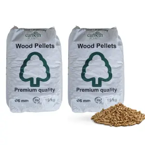 Premium Wood Pellets 30kg Bag - Eco Friendly Cooking Pellets - High Heat Fuel For Pizza Ovens, Grills, BBQs & Woodfired Smokers