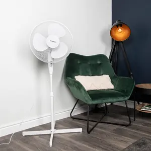 1.19m Indoor Oscillating Electric Standing Cooling Fan in White