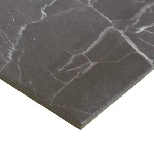 Colours Elegance Silver Gloss Marble effect Ceramic Indoor Wall & floor Tile, Pack of 7, (L)600mm (W)300mm