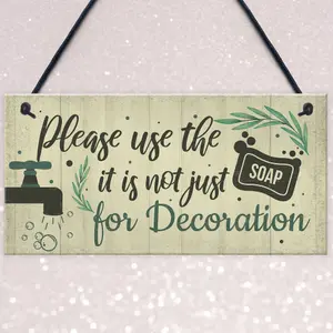 Red Ocean Bathroom Sign Shabby Chic Funny Toilet Sink Loo Hanging Wall Door Plaque Gift