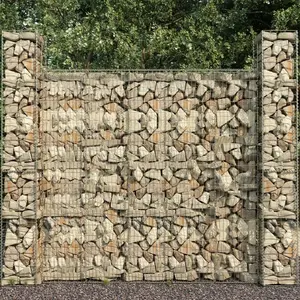 Abhaki 500.38cm H x 31.75cm W Silver Metal Gabion Fence (Set of 3)