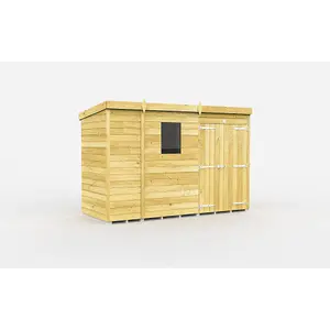 DIY Sheds 9x4 Pent Shed - Double Door With Windows