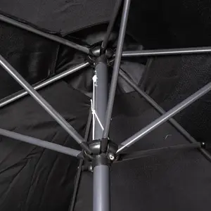 2.7m Garden Patio Sun Shade Parasol with Crank Handle in Black