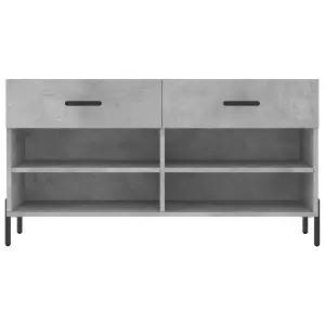 Berkfield Shoe Bench Concrete Grey 102x35x55 cm Engineered Wood