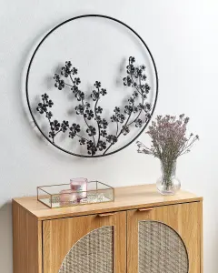 Wall Decor STRONTIUM Metal Floral Black