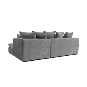 Lucas Water Repellent Velvet Chenille Left Facing Corner Sofa in Graphite