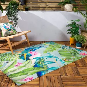 Wylder Tropics Peacock Digitally Printed Outdoor/Indoor Rug