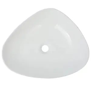 Berkfield Basin Triangle Ceramic White 50.5x41x12 cm