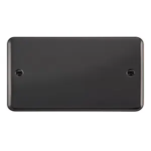 Curved Black Nickel 2 Gang Blank Plate - SE Home