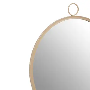 Interiors by Premier Karval Round Wall Mirror With Gold Finish Frame