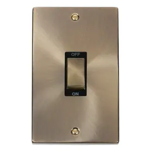 Click Scolmore Deco Switch 2 Gang 45A 2 Pole Antique Brass - VPAB502BK