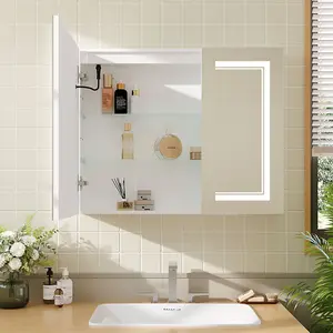 LED Illuminated Anti Fog Touch Sensor Mirror Cabinet 800x600 mm