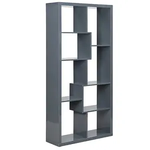 Quinto High Gloss Shelving Unit In Grey