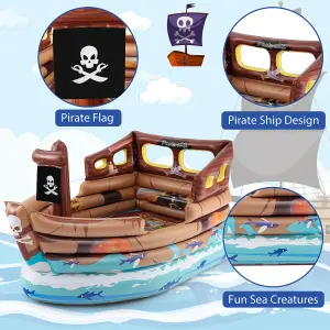 Costway Inflatable Pirate Ship Playhouse Blow up Playscape Toddler Playhouse Toy