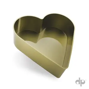 Heart Shape Pot Container Box Plant Pot Case Multipurpose Valentine's 24x25cm Gold