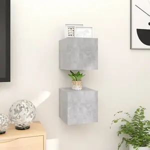 Berkfield Wall Mounted TV Cabinets 2 pcs Concrete Grey 30.5x30x30 cm