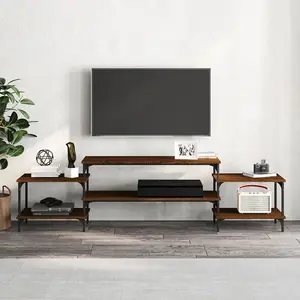 Berkfield TV Cabinet Brown Oak 197x35x52 cm Engineered Wood