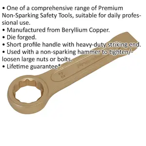 30mm Non-Sparking Ring End Slogging Spanner with Heavy-Duty Striking End