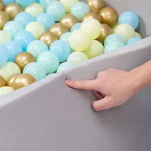 simpa Soft Foam Ball Pit with 200 Balls. Grey 90cm x 30cm