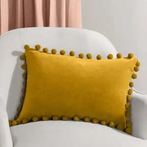 furn. Dora Velvet Pom-Pom Polyester Filled Cushion