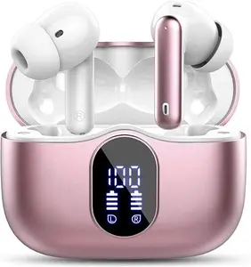 Wireless Earbuds,Bluetooth 5.3 Headphones In Ear With 4 ENC Noise Cancelling Mic,LED Display 2023 Bluetooth Earbuds Mini Deep Bass Stereo Sound,36H