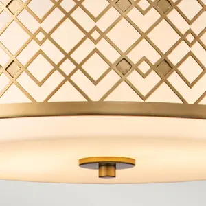 Luminosa Ziggy 2 Light Cylindrical Pendant Ceiling Light, Lacquered Gold