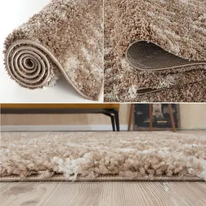 Moroccan Beige Shaggy Living Room Rug 920