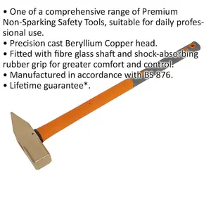 6.6lb Non-Sparking Cross Pein Engineer's Hammer with Fiberglass Handle