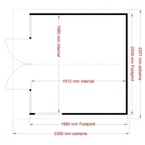 Shire Kensington 7x7 ft Toughened glass & 2 windows Apex Wooden Summer house - Assembly service included