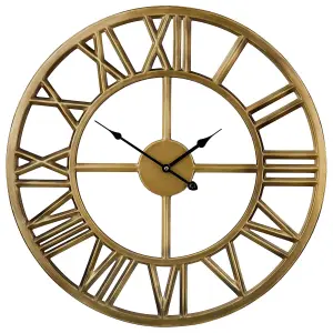 Beliani Industrial Wall Clock NOTTWIL Metal Gold