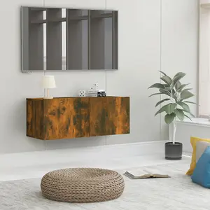 Berkfield TV Cabinet Smoked Oak 80x30x30 cm Engineered Wood