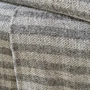 Catherine Lansfield Stripe Chenille 130x170cm Blanket Throw Grey