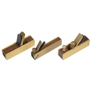 Sealey Mini Brass Plane Set Bull Nose Block Scraper Detailed Trimming 3pc MBP03