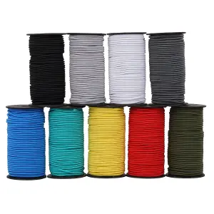 25 metres Bungee Cord, 4mm Wide Stretchy Strap Round Elastic String, Dark Grey