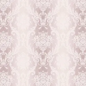 Seabrook Floral Damask Stria Lavender Wallpaper Acrylic Coated Paper Traditional