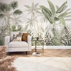 Jungle Escape Mural In Green (450cm x 240cm)