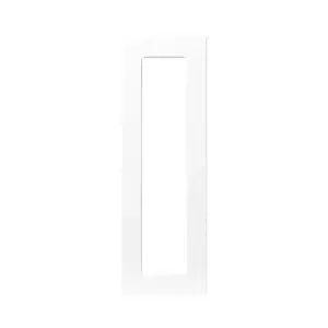 GoodHome Balsamita Matt white Slab Tall glazed Cabinet door (W)300mm (H)895mm (T)16mm