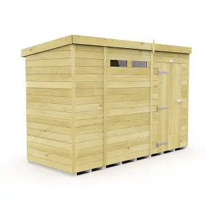 11 x 4 Feet Pent Security Shed - Single Door - Wood - L118 x W329 x H201 cm