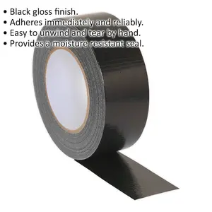 High-Quality 48mm x 50m Black Duct Tape - Easy Tear, Moisture Resistant Seal