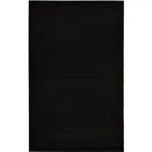 Maestro Collection Solid Design Rug in Black