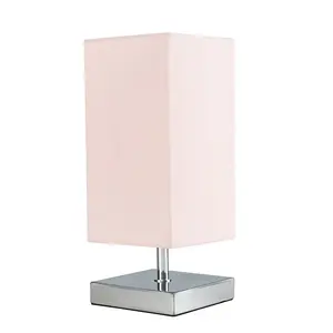 Hodei 30cm Table Lamp Dusky Pink / Chrome / LED Bulb