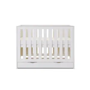 Nika Mini Cot Bed & Underdrawer White Wash 