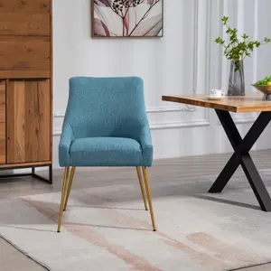 Set of 2 Lograto Fabric Dining Chairs - Teal